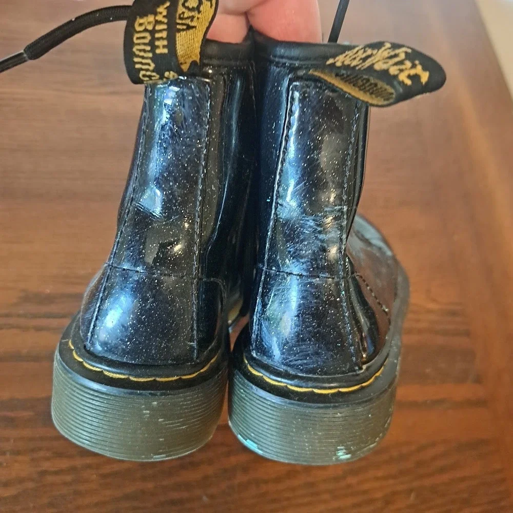 Dr. Martens 1460 Glitter J Black Sparkle Combat Boots Kids Size 13 US 31 EU